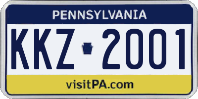 PA license plate KKZ2001