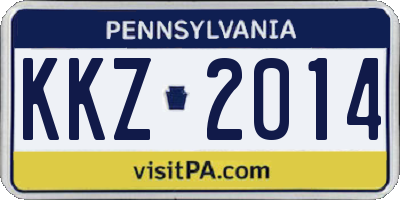 PA license plate KKZ2014