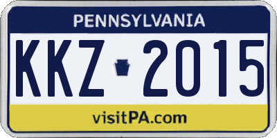 PA license plate KKZ2015