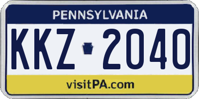 PA license plate KKZ2040