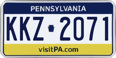 PA license plate KKZ2071