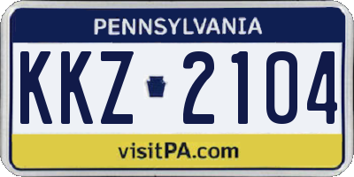 PA license plate KKZ2104