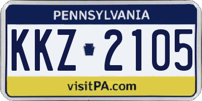 PA license plate KKZ2105