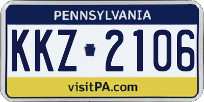 PA license plate KKZ2106