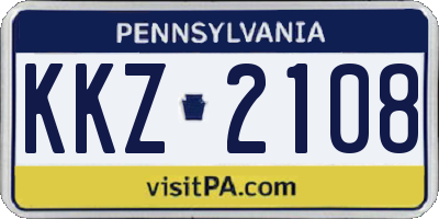 PA license plate KKZ2108
