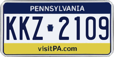 PA license plate KKZ2109