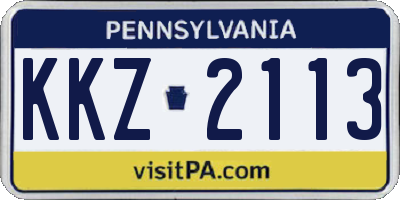PA license plate KKZ2113