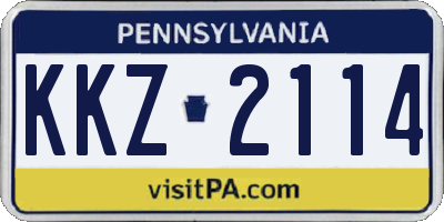 PA license plate KKZ2114
