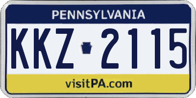 PA license plate KKZ2115