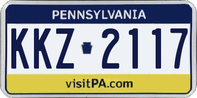 PA license plate KKZ2117