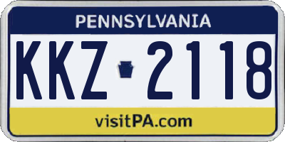 PA license plate KKZ2118
