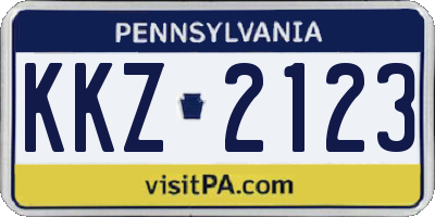 PA license plate KKZ2123