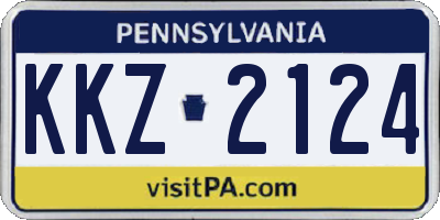 PA license plate KKZ2124