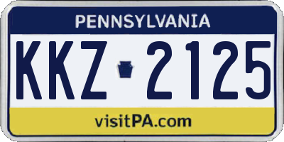 PA license plate KKZ2125