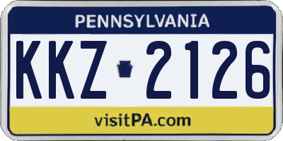 PA license plate KKZ2126