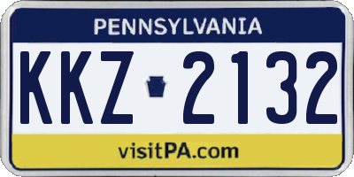 PA license plate KKZ2132