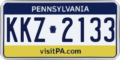 PA license plate KKZ2133