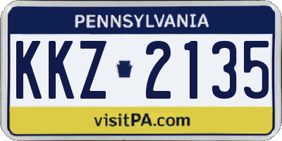PA license plate KKZ2135