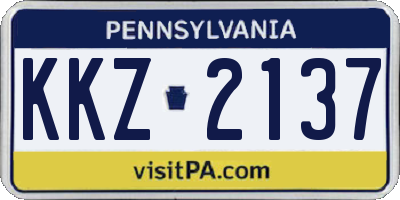 PA license plate KKZ2137