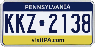 PA license plate KKZ2138