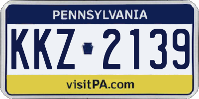 PA license plate KKZ2139