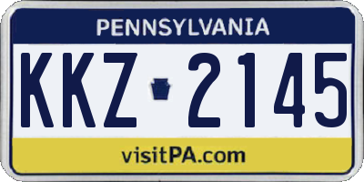 PA license plate KKZ2145