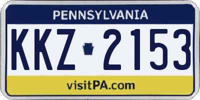 PA license plate KKZ2153