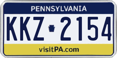 PA license plate KKZ2154