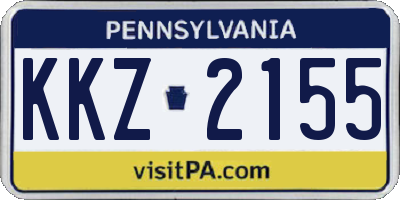 PA license plate KKZ2155