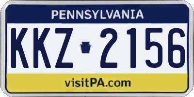 PA license plate KKZ2156