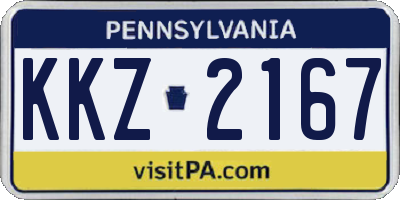 PA license plate KKZ2167