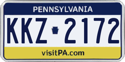 PA license plate KKZ2172