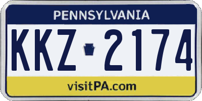 PA license plate KKZ2174