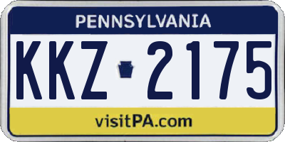 PA license plate KKZ2175