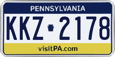 PA license plate KKZ2178