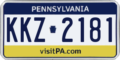 PA license plate KKZ2181