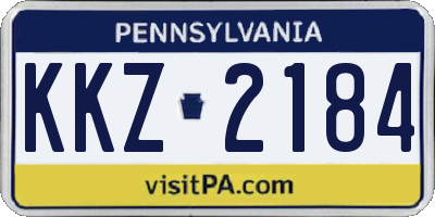 PA license plate KKZ2184