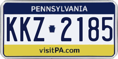 PA license plate KKZ2185