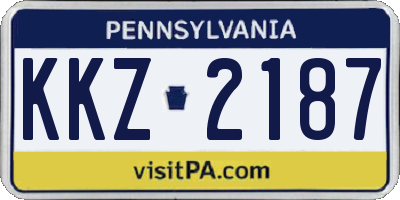 PA license plate KKZ2187