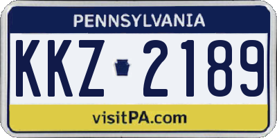 PA license plate KKZ2189