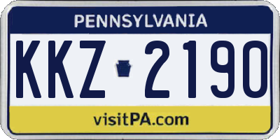 PA license plate KKZ2190