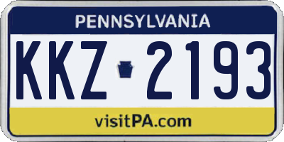 PA license plate KKZ2193