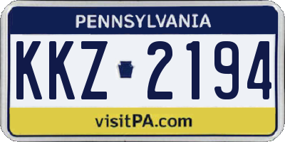 PA license plate KKZ2194