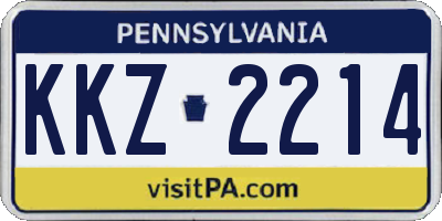 PA license plate KKZ2214