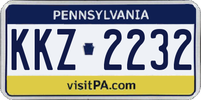 PA license plate KKZ2232