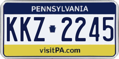 PA license plate KKZ2245