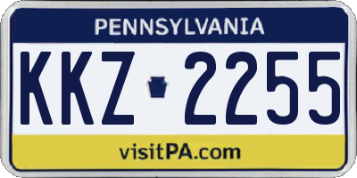 PA license plate KKZ2255