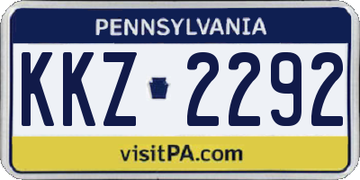 PA license plate KKZ2292
