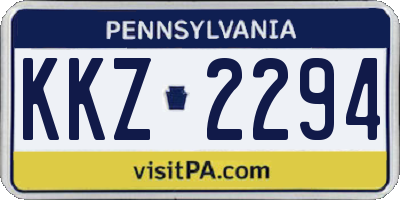 PA license plate KKZ2294