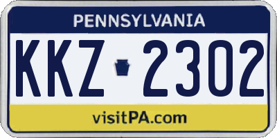 PA license plate KKZ2302